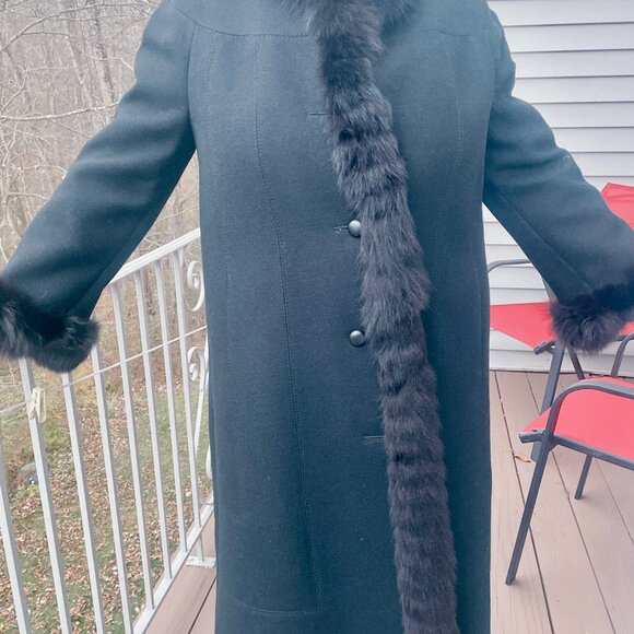 Fur-lined Vintage Wool Coat - Picture 2 of 5